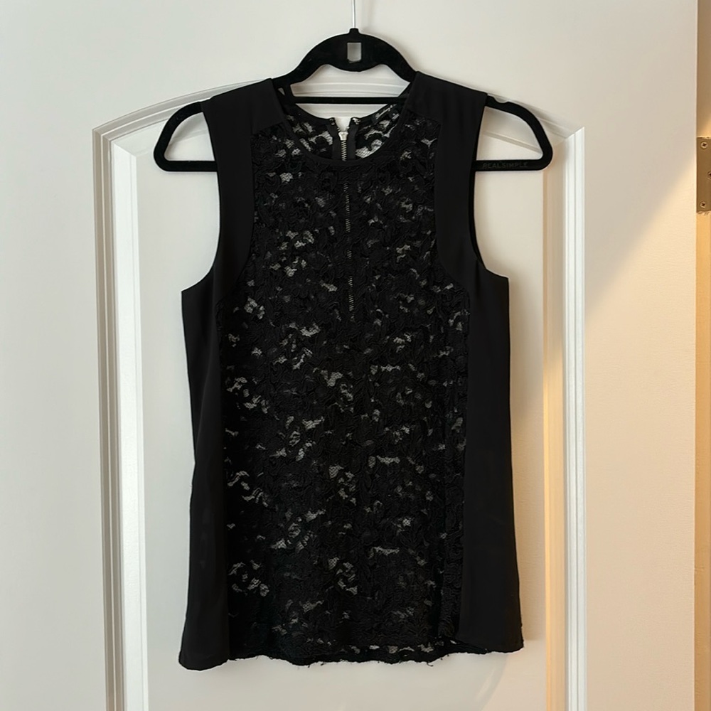 Broadway and Broome (Madewell brand) lace top with zipper back closure